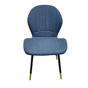 Patrol Blue Velvet Channel Tufted Accent Dining Chair