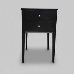 John Lewis Contemporary Black Wood Two-Drawer Nightstand