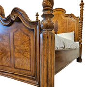 Grand Art Deco Four-Poster Bed with Sunburst Veneers