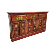 Hand-Painted Terracotta Floral Sideboard