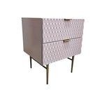 West Elm Audrey Mid-Century Style Geometric Light Pink Nightstand