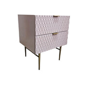 West Elm Audrey Mid-Century Style Geometric Light Pink Nightstand