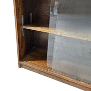 Vintage Glass-Front Sliding Door Bookcase