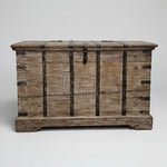 Rustic Reclaimed Wood Storage Trunk with Iron Detailing