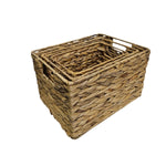 Chunky Woven Natural Fibre Square Nesting Baskets Set of 3
