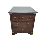 Vintage-Inspired Campaign Style Solid Wood Nightstand