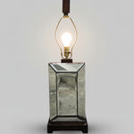 Refined Bevelled Mirrored Glass Column Table Lamp