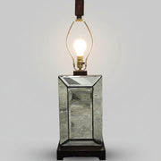 Refined Bevelled Mirrored Glass Column Table Lamp