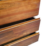 Minimalist Natural Timber Five Drawer Chest with Hidden Vanity Mirror
