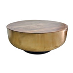 Contemporary Brass Drum Round Coffee Table