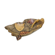 Tribal Inspired Hand Painted Wooden Elephant Serving Tray