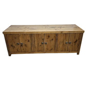 Rustic Honey-Toned Six-Door Sideboard and Media Console