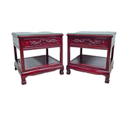 Chinese Dragon-Carved Rosewood Side Table
