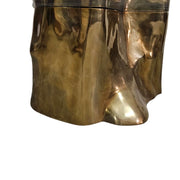 Modern Organic Brass Tree Stump Glass Coffee Table