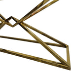 Bloomr Modern Gold Geometric Metal Glass Top Console Table