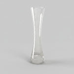 Slender Hand Blown Clear Glass Hourglass Trumpet Vase
