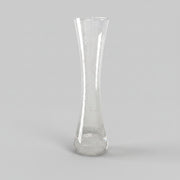 Slender Hand Blown Clear Glass Hourglass Trumpet Vase