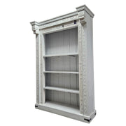 Heritage Carved Solid Wood Whitewashed Tall Bookcase