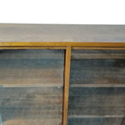 Solid Oak Cabinet with Glass Slide Doors