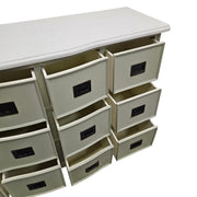 Vintage Farmhouse 12-Drawer Apothecary Bow-Front Chest