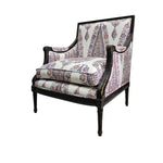 Classic French Bergère Armchair in Vibrant Paisley