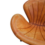 Aviator Mid-Century Tan Leather Swivel Desk Chair