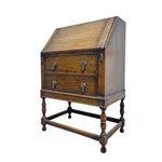 Vintage Charm Oak Bureau Slant-Front Writing Desk