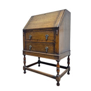 Vintage Charm Oak Bureau Slant-Front Writing Desk