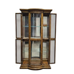 Vintage-Inspired Bowfront Curio Cabinet with Glass Shelving