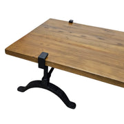 Rustic Industrial Reclaimed Wood Coffee Table with Cast Iron Legs