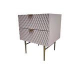 West Elm Audrey Mid-Century Style Geometric Light Pink Nightstand