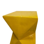 Bold Mustard Yellow Hourglass Faceted Geometric Side Table