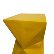 Bold Mustard Yellow Hourglass Faceted Geometric Side Table