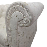 Regal White Speckled Chesterfield Armchair with Roll Arms