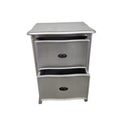 Glamorous Silver Leaf French Provincial Bedside Table