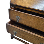 Vintage Charm Oak Bureau Slant-Front Writing Desk