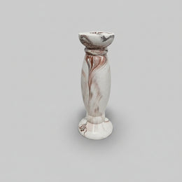 Neoclassical Style Faux Marble Carved Baluster Candle Stand