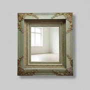 Bespoke Baroque Style Sage Green and Gilded Wall Mirror