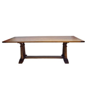 Handcrafted Solid Oak Trestle Dining Table