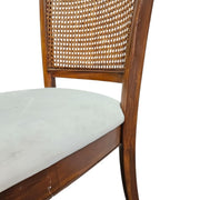 Colonial Style Teak and Woven Rattan Dining Accent Chair