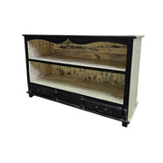 Lucky Furniture Industrial Black Distressed Wooden TV Media Unit