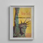 United Air Lines Vintage Style New York Framed Travel Poster