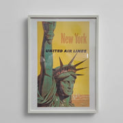 United Air Lines Vintage Style New York Framed Travel Poster