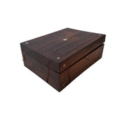 Rosewood Box with Brass Inlays