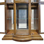 Vintage-Inspired Bowfront Curio Cabinet with Glass Shelving