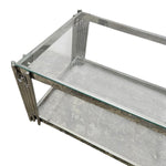 Sculptural Chrome and Glass Two Tier Rectangular Coffee Table