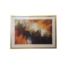 Golden Blaze Abstract Framed Artwork
