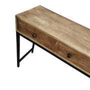 Contemporary Industrial Three-Drawer Wooden Console Table