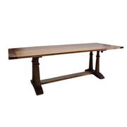 Handcrafted Solid Oak Trestle Dining Table