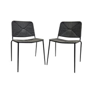 Marina Home Mid-Century Style Black Paper Cord Flair Stiletto Accent Dining Chair